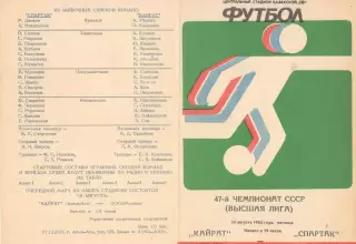 Кайрат Алма-ата - Спартак Москва 24.08.1984.