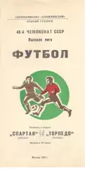 Спартак Москва - Торпедо Москва 02.04.1982.