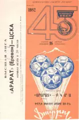 Арарат Ереван - ЦСКА 16.08.1982.