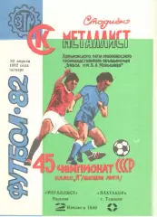 Металлист Харьков - Пахтакор Ташкент 22.04.1982.