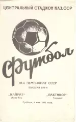 Кайрат Алма-Ата - Пахтакор Ташкент 08.05.1982.