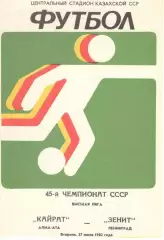 Кайрат Алма-Ата - Зенит Ленинград 27.07.1982.