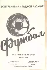 Кайрат Алма-Ата - Динамо Москва 19.09.1982.