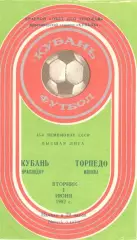 Кубань Краснодар - Торпедо Москва 01.06.1982