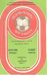 Кубань Краснодар - Зенит Ленинград 25.09.1982