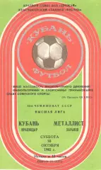 Кубань Краснодар - Металлист Харьков 30.10.1982
