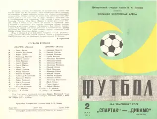 Спартак Москва - Динамо Москва 02.05.1981.