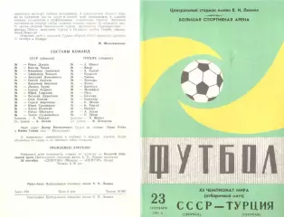 СССР - Турция 23.09.1981 (2-й вид)
