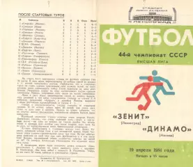 Зенит Ленинград - Динамо Москва 19.04.1981