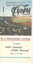 Зенит Ленинград - Кубань Краснодар 24.06.1981