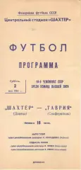 Шахтер Донецк - Таврия Симферополь 02.05.1981