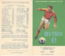 Кайрат Алма-Ата - Динамо Москва 09.09.1981