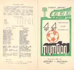 Динамо Минск - Пахтакор Ташкент 29.08.1981