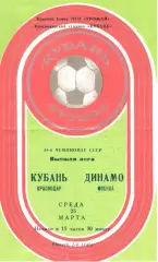 Кубань Краснодар - Динамо Москва 25.03.1981