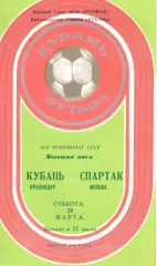 Кубань Краснодар - Спартак Москва 28.03.1981