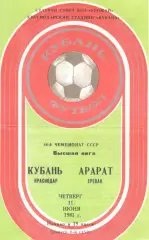 Кубань Краснодар - Арарат Ереван 11.06.1981