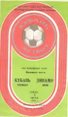 Кубань Краснодар - Динамо Минск 08.07.1981