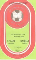 Кубань Краснодар - Кайрат Алма-Ата 08.08.1981