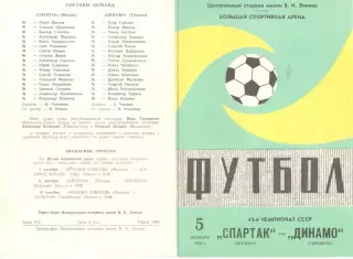Спартак Москва - Динамо Тбилиси 05.10.1980.