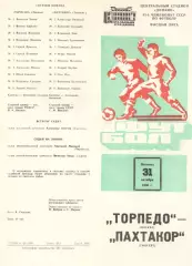 Торпедо Москва -Пахтакор Ташкент 31.10.1980.