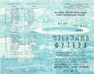 Динамо Москва - Нант Франция 05.03.1980.