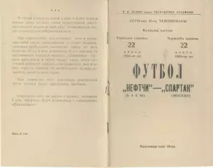 Нефтчи Баку - Спартак Москва 22.04.1980.