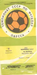 Черноморец Одесса - Арарат Ереван 17.08.1980.