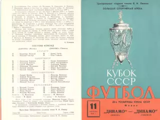 Динамо Москва - Динамо Тбилиси 11.08.1979. Кубок СССР