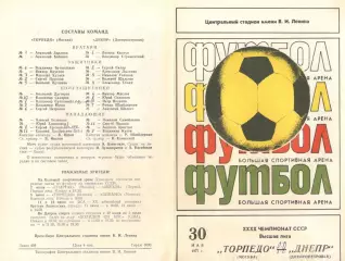 Торпедо Москва - Днепр Днепропетровск 30.05.1977