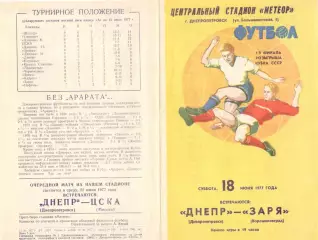 Днепр Днепропетровск - Заря Ворошиловград 18.06.1977. Кубок СССР