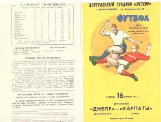 Днепр Днепропетровск - Карпаты Львов 16.04.1977.