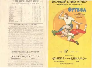 Днепр Днепропетровск - Динамо Киев 17.08.1977.