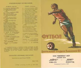 Кайрат Алма-Ата - Зенит Ленинград 21.08.1977.