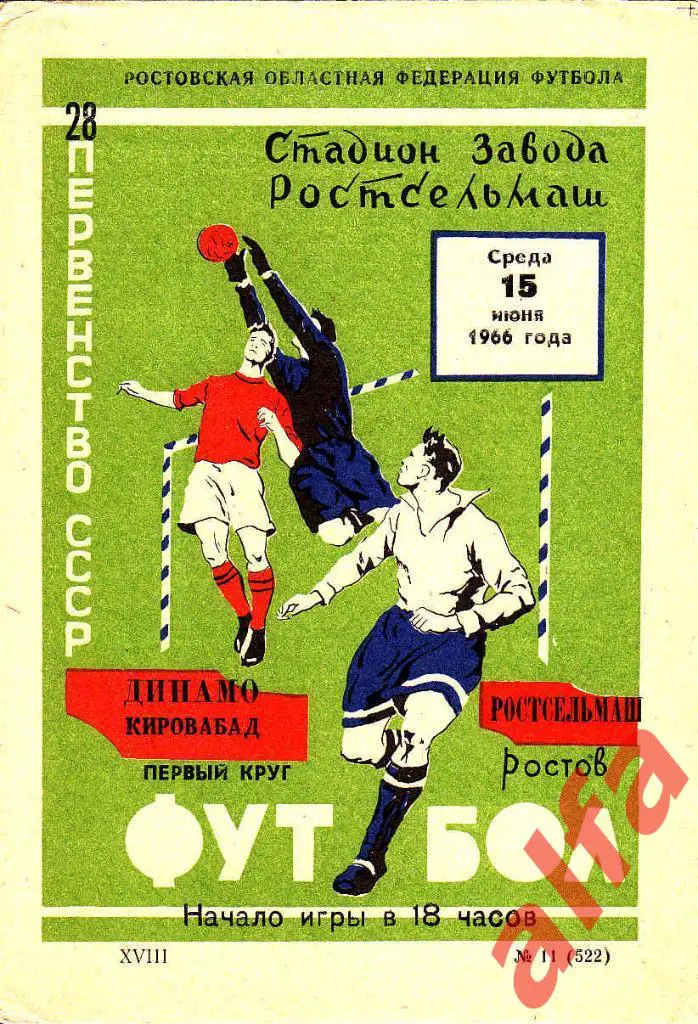 Ростсельмаш Ростов-на-Дону - Динамо Кировабад 15.06.1966