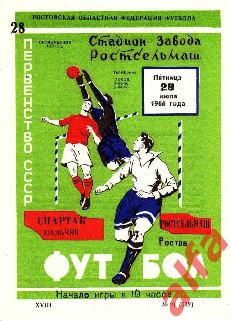 Ростсельмаш Ростов-на-Дону - Спартак Нальчик 29.07.1966