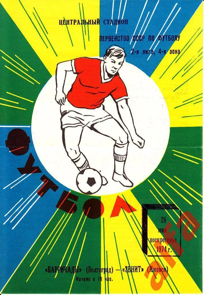 Баррикады Волгоград - Зенит Ижевск 26.05.1974