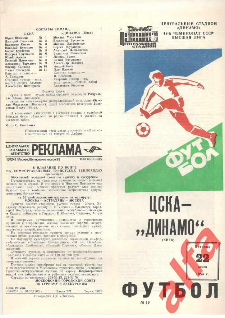 ЦСКА - Динамо Киев 22.07.1983