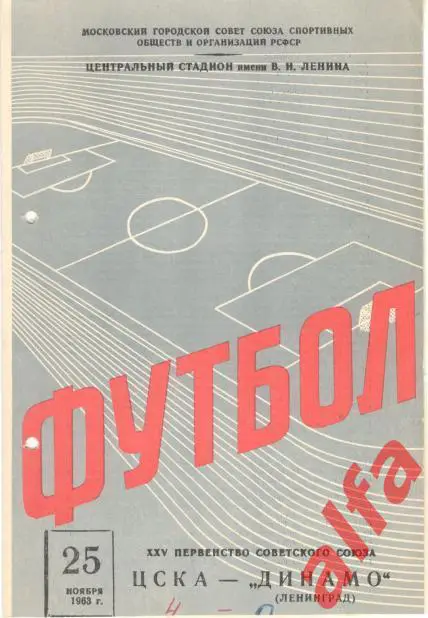 ЦСКА - Динамо Ленинград 25.11.1963