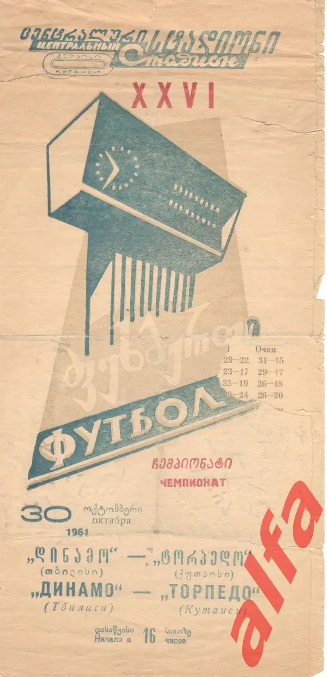 Торпедо Кутаиси - Динамо Тбилиси 30.10.1964