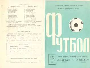 Спартак Москва - Динамо Москва 15.05.1973.