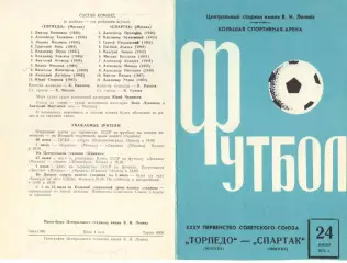 Торпедо Москва - Спартак Москва 24.06.1973.