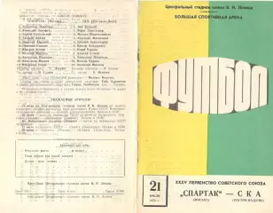 Спартак Москва - СКА Ростов-на-Дону 21.07.1973.