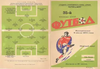 СКА Ростов-на-Дону - Днепр Днепропетровск 08.07.1973.