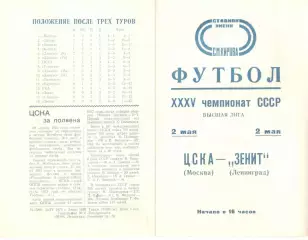 Зенит Ленинград - ЦСКА 02.05.1973.
