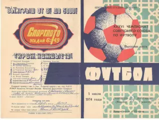 Пахтакор Ташкент - Торпедо Москва 01.07.1974.