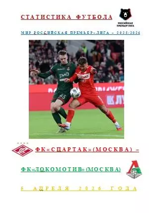 Спартак Москва Локомотив Москва 5 апреля 2026 года Статистика Футбола АВТОРСКАЯ