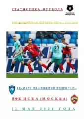 ФК Пари НН Нижний Новгород ПФК ЦСКА Москва 11 мая 2026 года Статистика Футбола