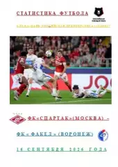 ФК Спартак Москва ФК Факел Воронеж 16 сентября 2026 год Статистика Футбола АВТОР