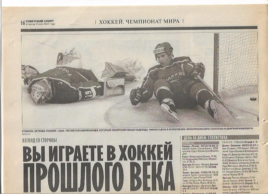 вы играете в хоккей прошлого века главные тренеры о российской сборной на ЧМ2004
