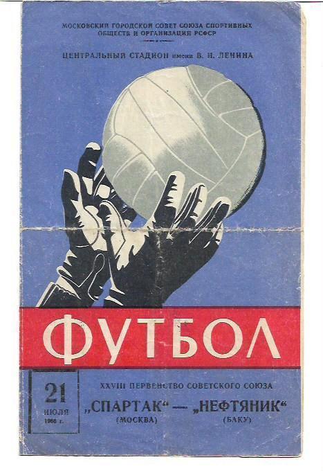 спартак москва нефтяник баку 21 июля 1966 года